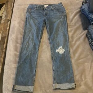 Hudson Jeans Blue Boyfriend Distressed Denim